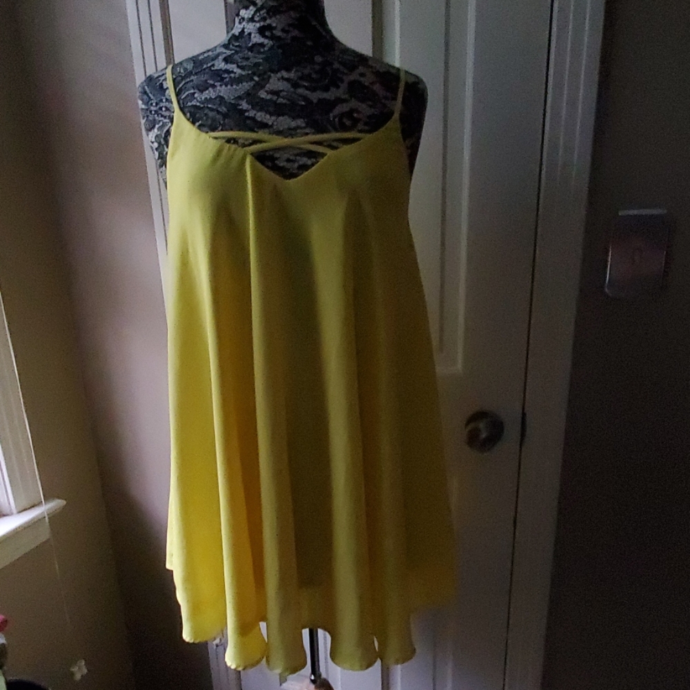 Yellow babydoll dress, size S
